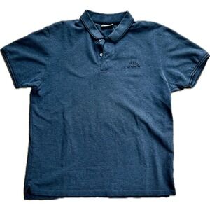 Kappa Mens XL Short Sleeve Polo Shirt Charcoal Grey Embroidered Logo